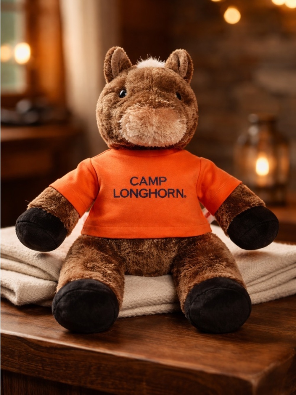 NWOT- UT -University of Texas Stuffed Horse “Camp Longhorn” Brown Stuffed Animal